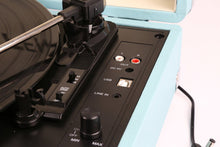 Load image into Gallery viewer, Record Player Briefcase Style with Bluetooth - Blue - RP115