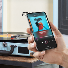 Load image into Gallery viewer, Record Player Briefcase Style with Bluetooth - Blue - RP115