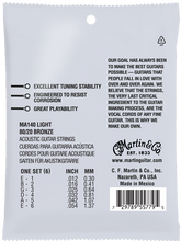 Load image into Gallery viewer, Martin MA140 Light SP Bronze guitar string set 12-54