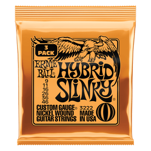 Ernie Ball 3 pack Hybrid Slinky Electic Guitar strings 9-46