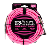 ERNIE BALL CABLE - 10FT BRAIDED STRAIGHT / ANGLE INSTRUMENT CABLE - NEON PINK