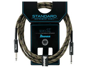 Ibanez SI10 Standard Series Guitar Instrument Cable 10 Foot Woven, Camouflage Green