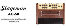 Load image into Gallery viewer, NUX AC50 STAGEMAN 50 watt Acoustic Guitar Amp with Foot pedal